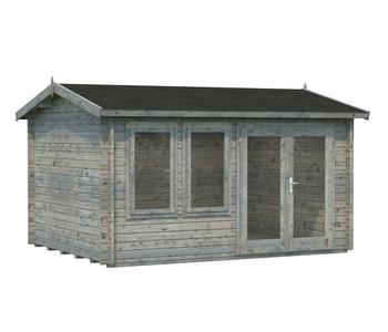 Palmako Gartenhaus Iris, ca B434/H245/T346 cm, Grau - Holz / Glas
