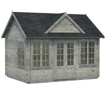 Palmako Gartenhaus Claudia, ca. B444/H347/T354 cm, Grau - Holz / Glas