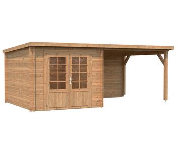 Palmako Gartenhaus Ella, inkl. Seitendach, Braun - Holz / Glas