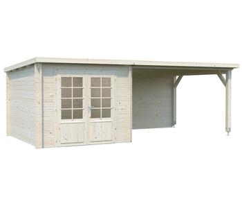 Palmako Gartenhaus Ella, inkl. Seitendach, Natur - Holz / Glas