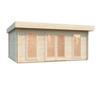 Palmako Gartenhaus Bret, ca. B574/H249/T474 cm, Natur - Holz / Glas
