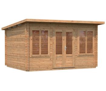 Palmako Gartenhaus Lisa, ca. B440/H234/T366 cm, Braun - Fichtenholz / Glas