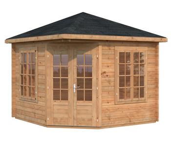 Palmako Pavillon Melanie, Braun - Holz, Glas