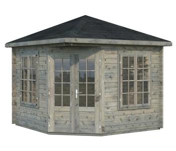 Palmako Pavillon Melanie, Grau - Holz, Glas