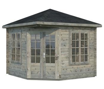 Palmako Pavillon Melanie, Grau - Holz, Glas