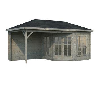 Palmako Pavillon Melanie, ca. B599/H307/T322 cm, Grau - Holz, Glas