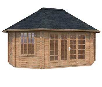 Palmako Pavillon Hanna, ca. B653/H371/T503 cm, Braun - Holz / Glas