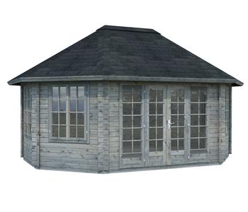Palmako Pavillon Hanna, ca. B653/H371/T503 cm, Grau - Holz / Glas