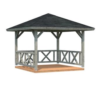 Palmako Pavillon Betty, ca. B386/H323/T386 cm, Grau - Holz