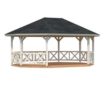 Palmako Pavillon Betty ca. B701/H362/T551 cm, Natur - Holz / Glas