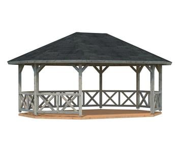 Palmako Pavillon Betty ca. B701/H362/T551 cm, Grau - Holz / Glas