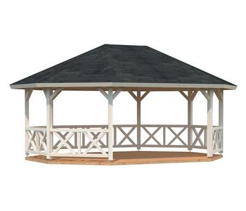 Palmako Pavillon Betty ca. B701/H362/T551 cm, Beige - Holz, Glas