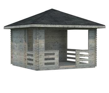 Palmako Pavillon Julie, ca. B404/H310/T404 cm, Grau - Fichtenholz