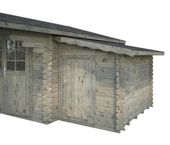 Palmako Anbauschuppen, ca. B187/H183/T255 cm, Grau - Fichtenholz