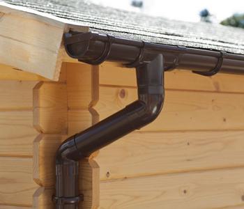 Palmako Regenrinne für Gartenhäuser mit Flachdach, Braun - Kunststoff