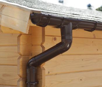 Palmako Regenrinne für Gartenhäuser mit Flachdach, Braun - Kunststoff
