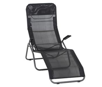 Siena Garden Kippliege Anco, ca. B56/H103,5/T175 cm, Schwarz - Stahl / Textilien