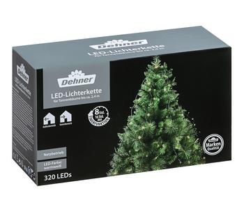 Dehner LED-Lichterkette für Weihnachtsbäume bis ca. 2,4 m, 320 LEDs, warmweiß