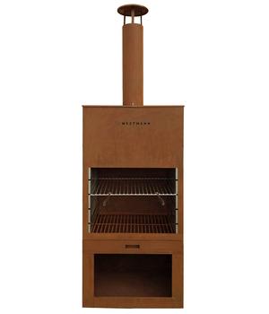 Westmann Grillkamin, ca. B41/H229/T70 cm, Kupfer - Cortenstahl