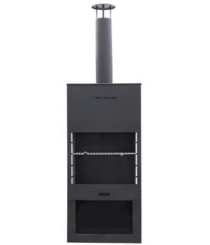 Westmann Grillkamin, ca. B41/H229/T70 cm, Schwarz - Stahl