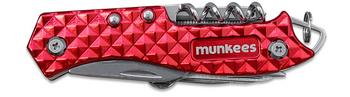 munkees Edelstahl-Taschenmesser Metall, ca. B9,5/H1,9/T2,6 cm, Rot, Silber - Edelstahl, Aluminium