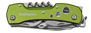 munkees Edelstahl-Taschenmesser LED, ca. B9,5/H1,6/T3,1 cm, Hellgrün / Silber - Edelstahl Aluminium