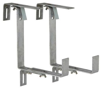 Metall-Blumenkastenhalter Profi für den Balkon, 2 Stück von Dehner, Hellgrau - Metall