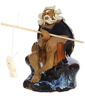 Bonsai-Figur 'Fischer', aus Keramik