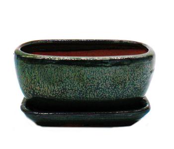 Dehner Keramik-Bonsaischale, rechteckig