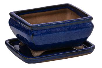 Dehner Keramik-Bonsaischale, rechteckig, ca. B15/H6,5/T11 cm