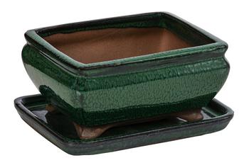 Dehner Keramik-Bonsaischale, rechteckig, ca. B15/H6,5/T11 cm
