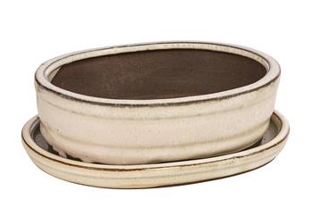 Dehner Keramik-Bonsaischale, oval, ca. B15/H4,5/T12 cm