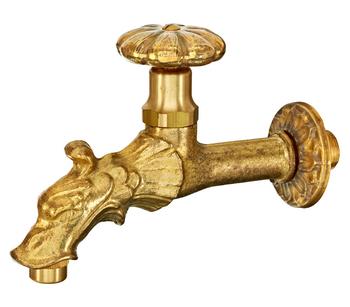 Dehner Nostalgie Messing Wasserhahn für Brunnen, 1/2 Zoll, gold -