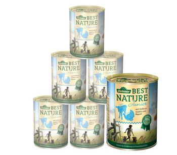 Dehner Best Nature Nassfutter für Hunde Junior, Kalb & Pute