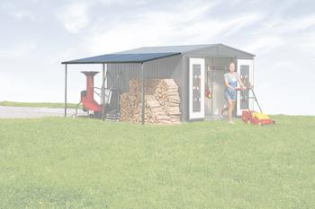 Biohort Seitendach Europa 2 / 3 4 A, Dunkelgrau - Stahl
